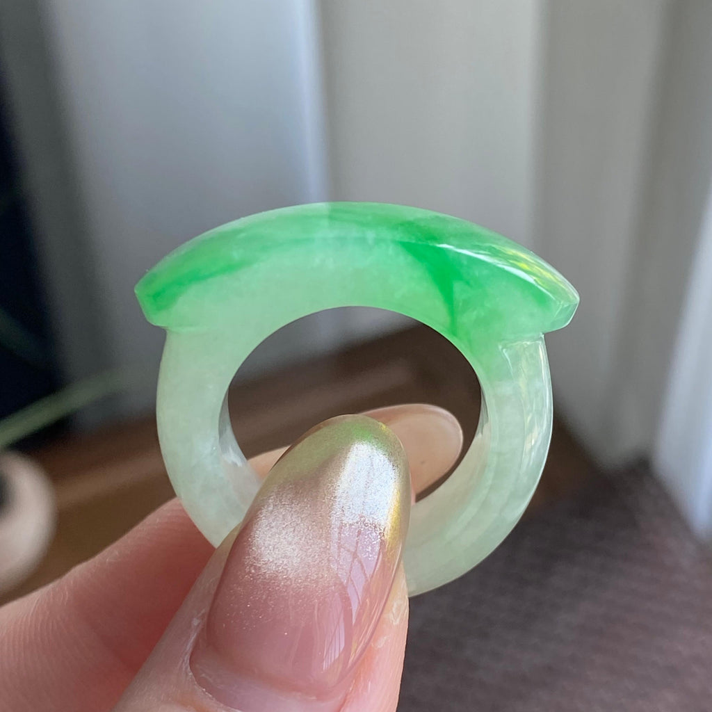 糯冰种金丝阳绿扳指（yc267891）