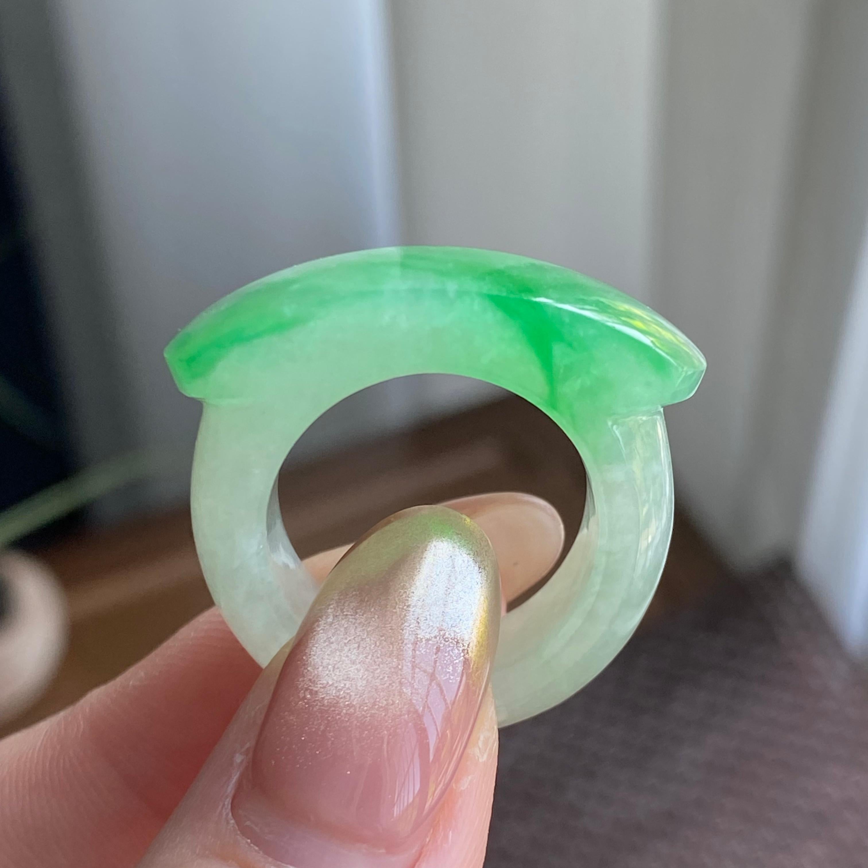 糯冰种金丝阳绿扳指（yc267891）