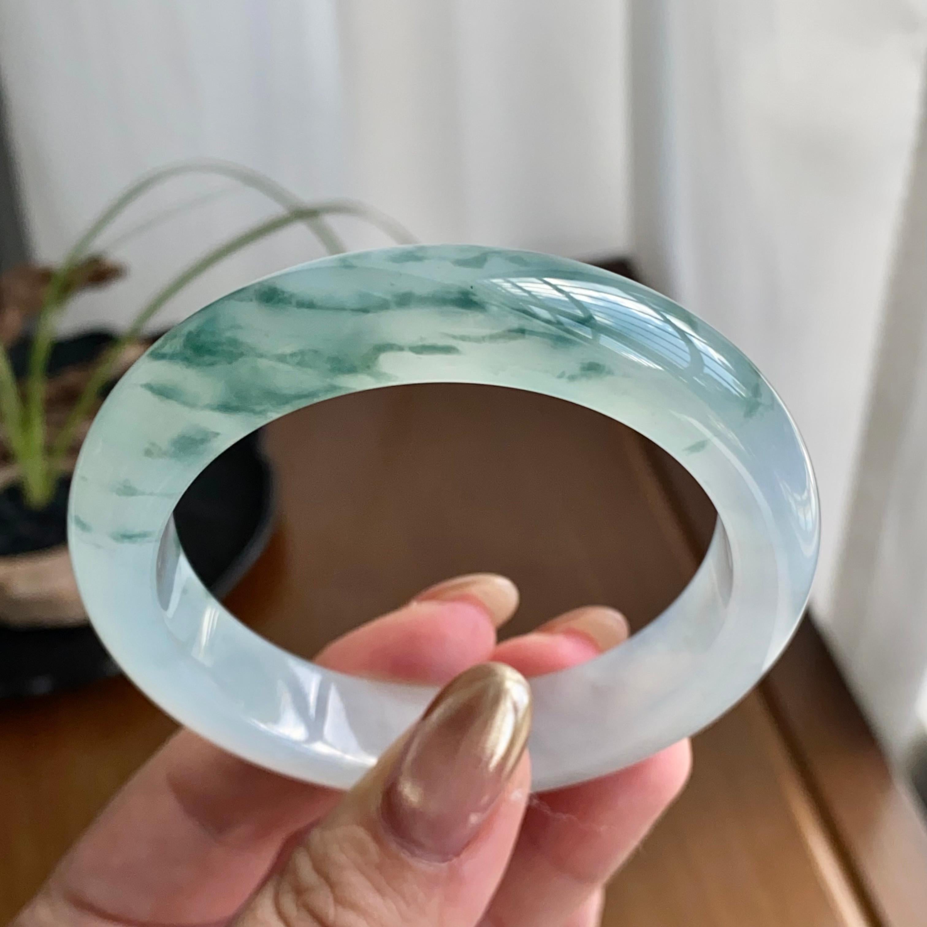 冰种飘花平安镯（53圈）（yc258941）