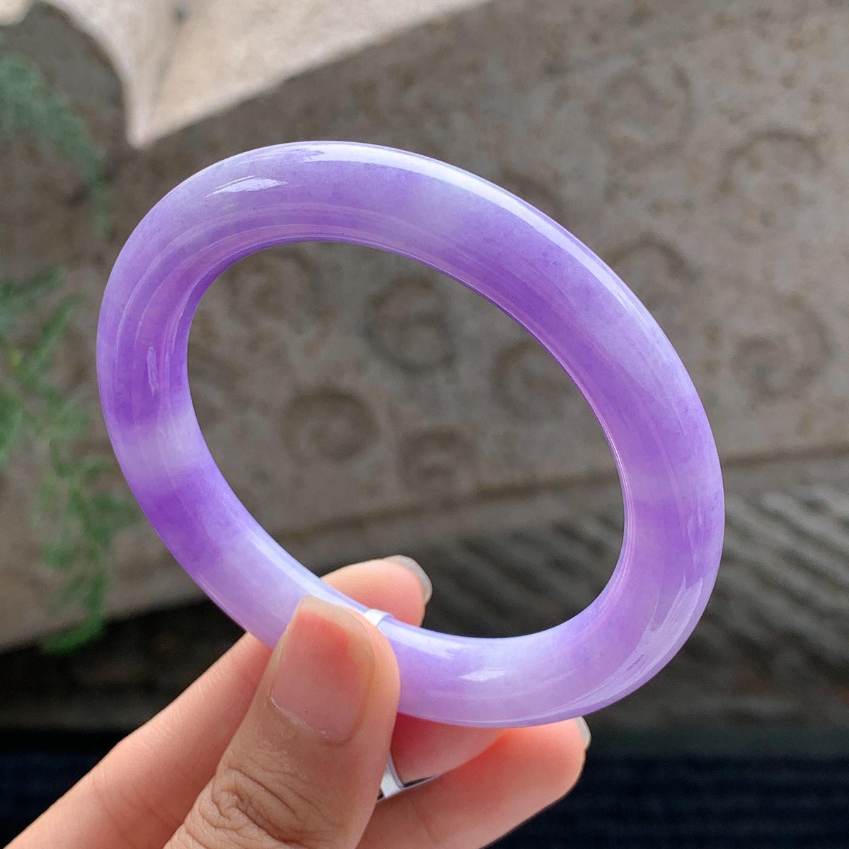 细糯种 紫罗兰圆条手镯 54圈 （yc696340）
