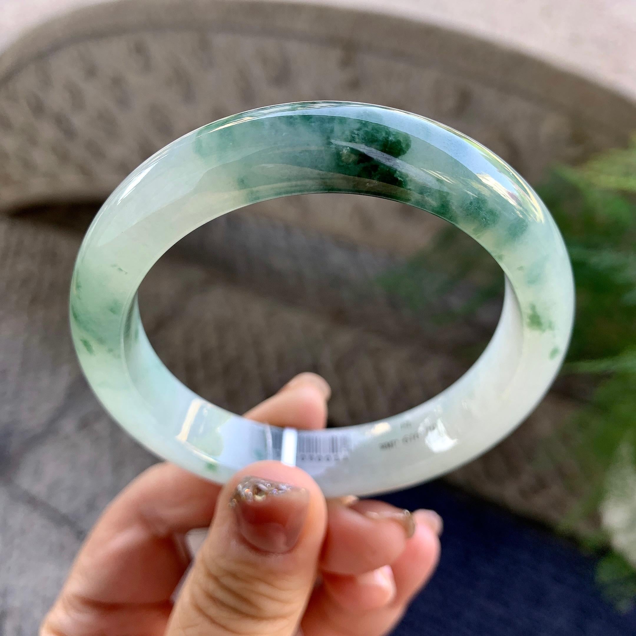 细糯种飘花平安镯（57mm）（yc275320）