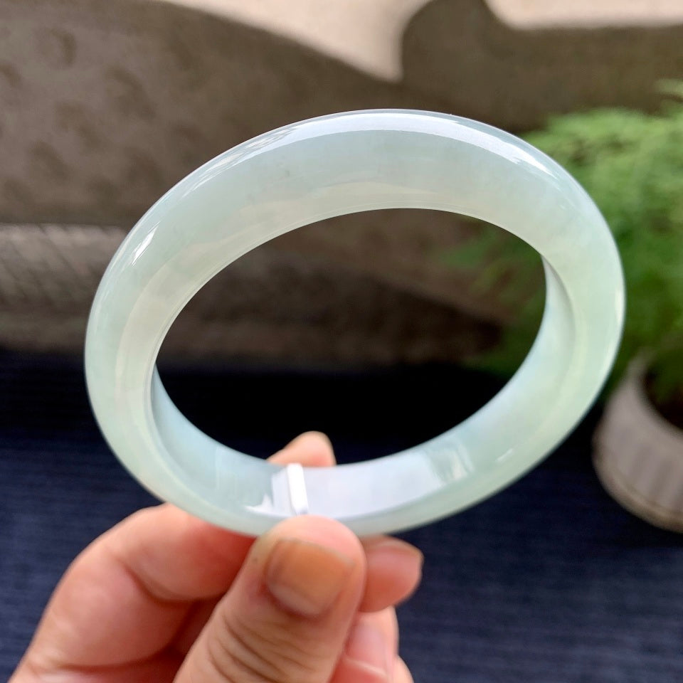 糯冰种晴水底平安镯（57.8mm）（yc107676）