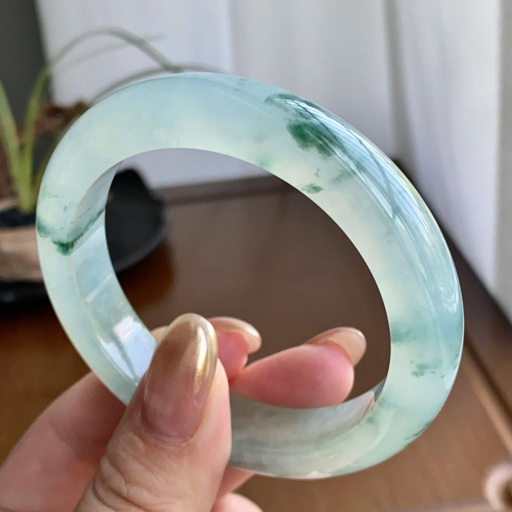 冰种飘花平安镯（54圈）（yc259123）