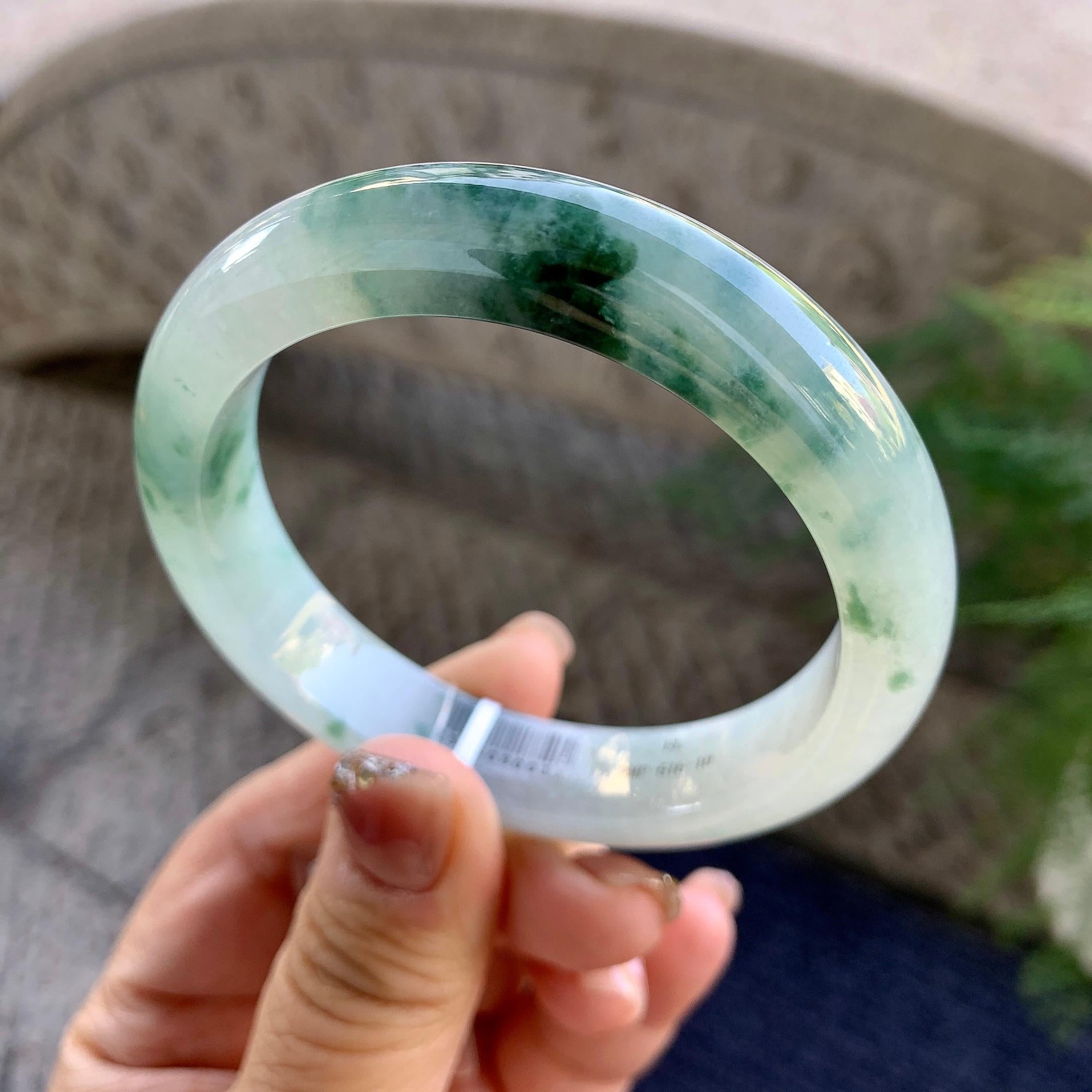 细糯种飘花平安镯（57mm）（yc275320）