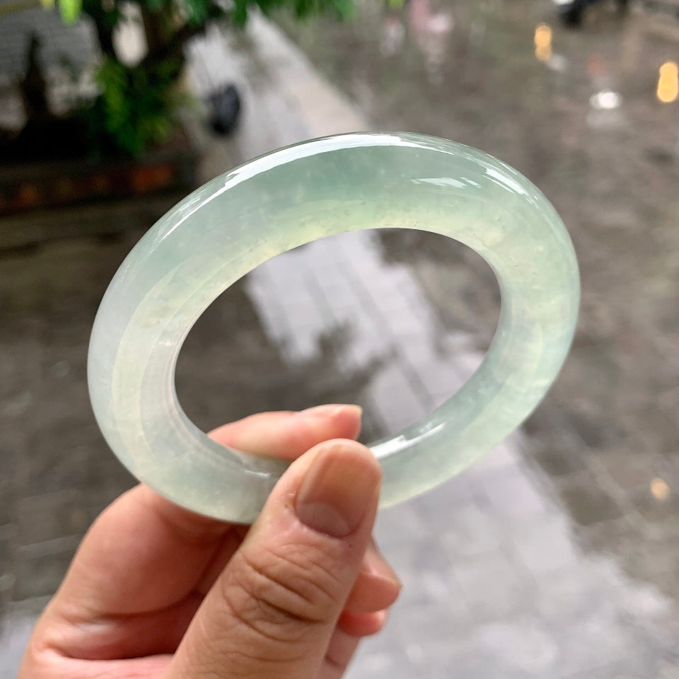 冰种淡晴底圆条手镯（55.6mm）（yc166207）