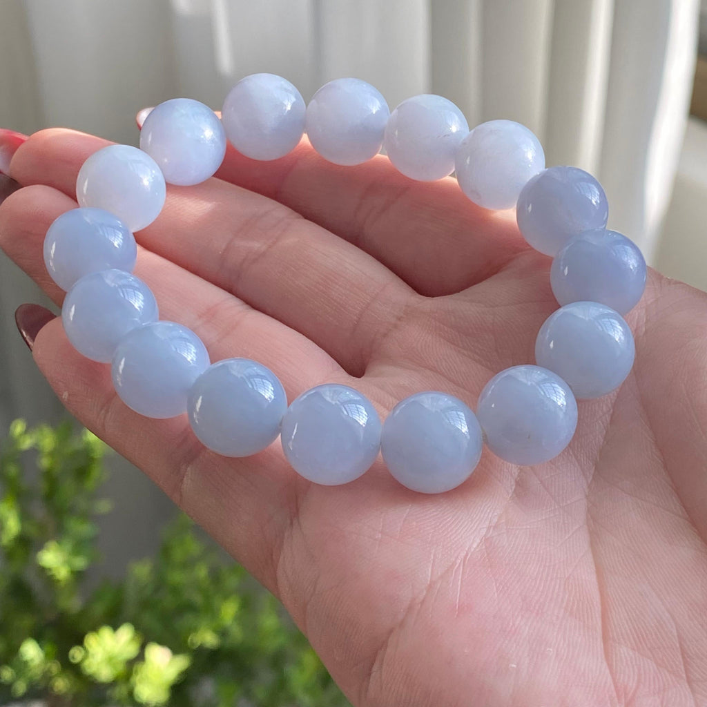 糯冰种紫罗兰单圈手串（16颗）（yc213185）