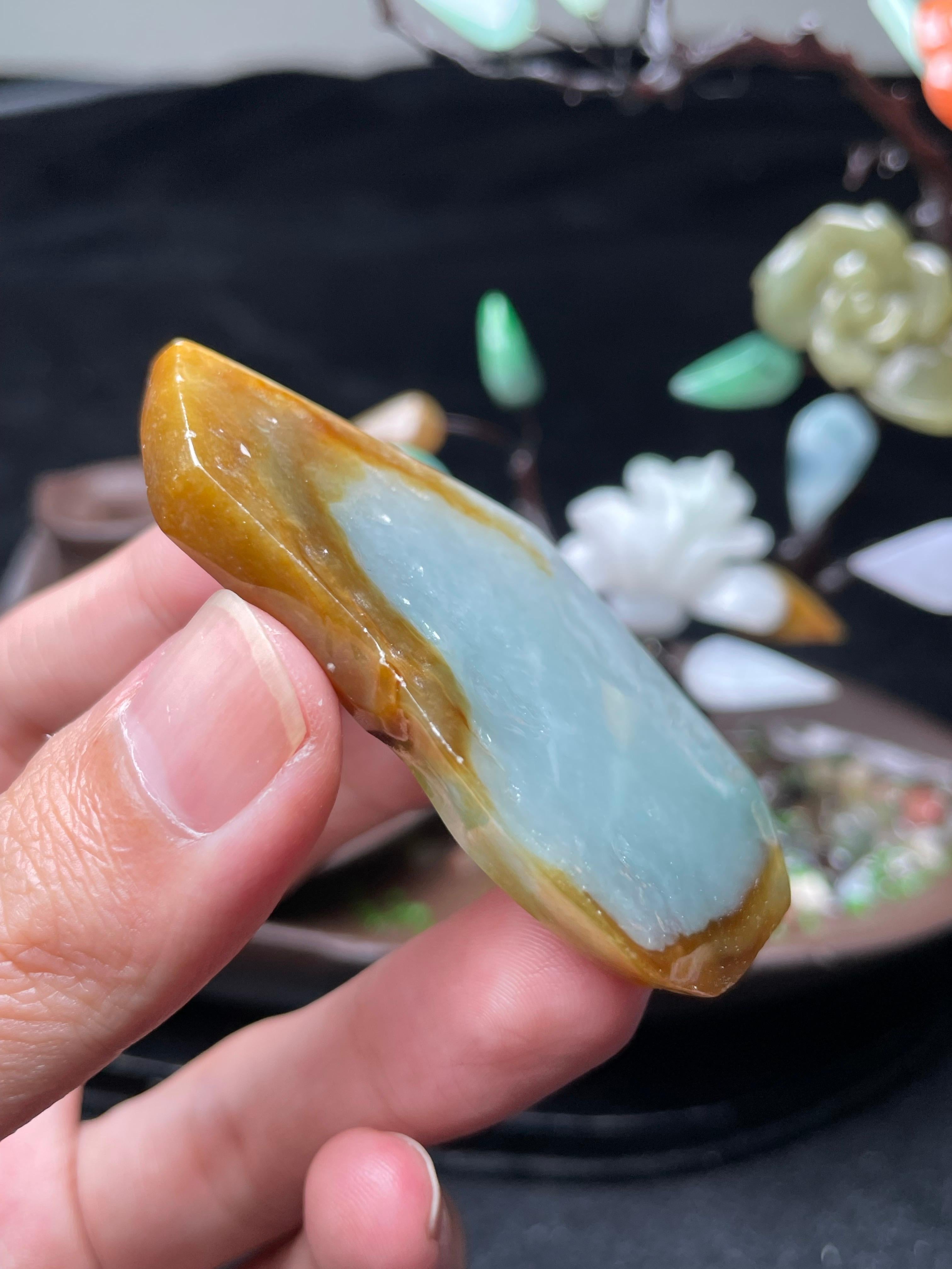 天然黄翡俏色片料（yc522628）