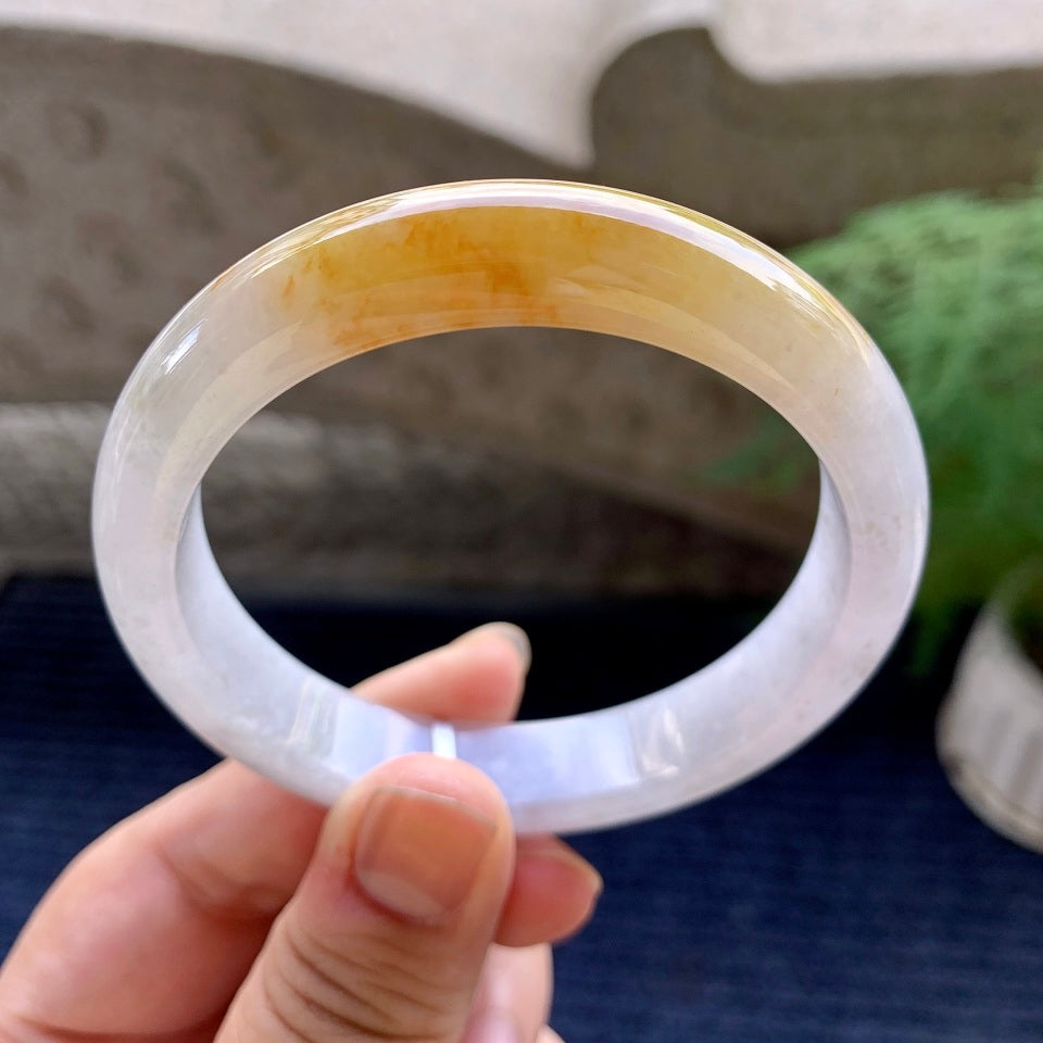 糯种黄翡平安镯（57.2mm）（yc116150）