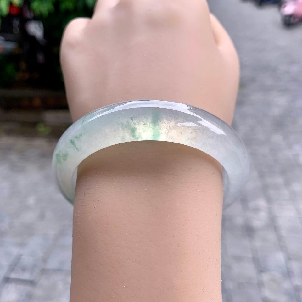 冰种飘花平安镯（55.4mm）（yc167854）