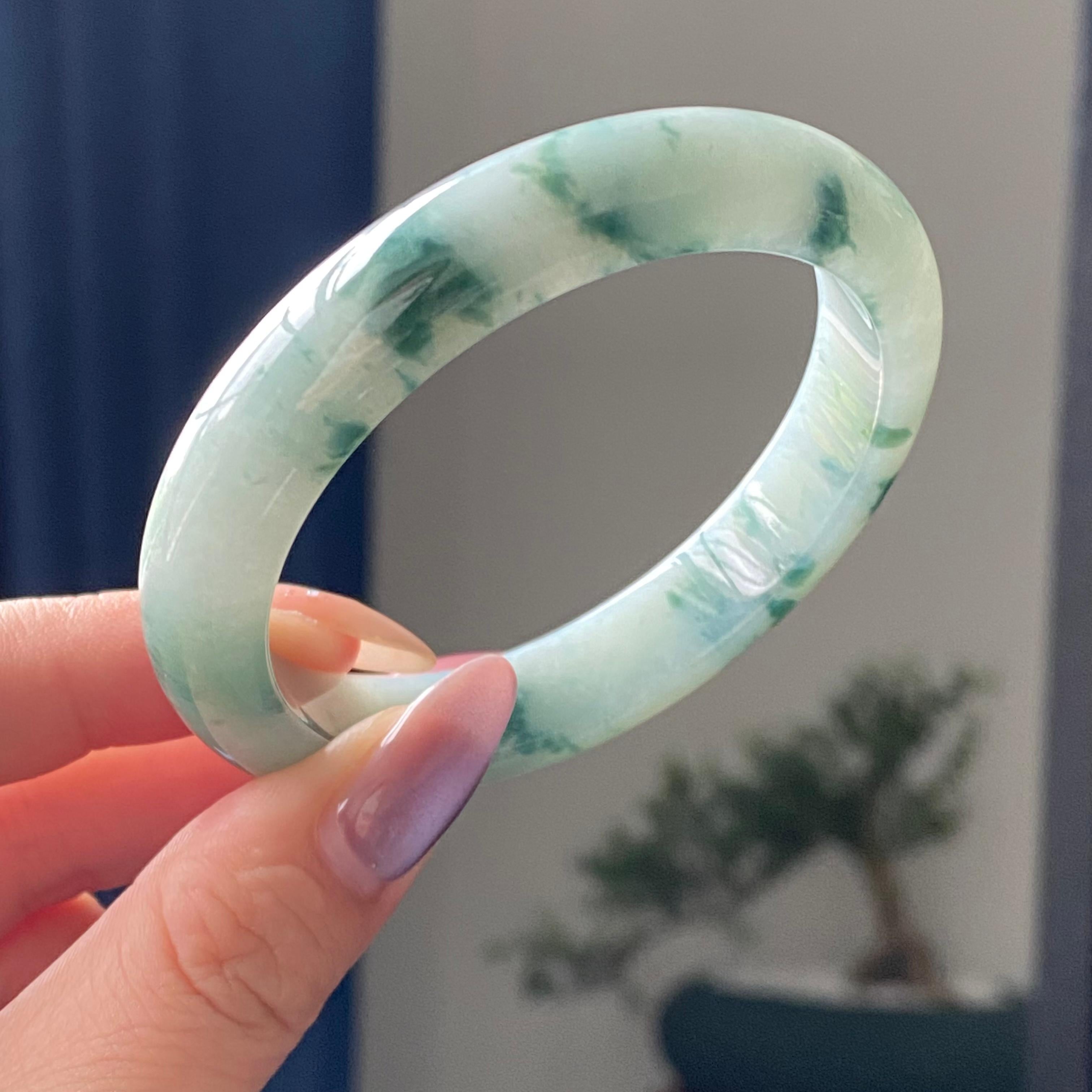 细糯种飘花平安镯手镯（55圈）（yc195216）