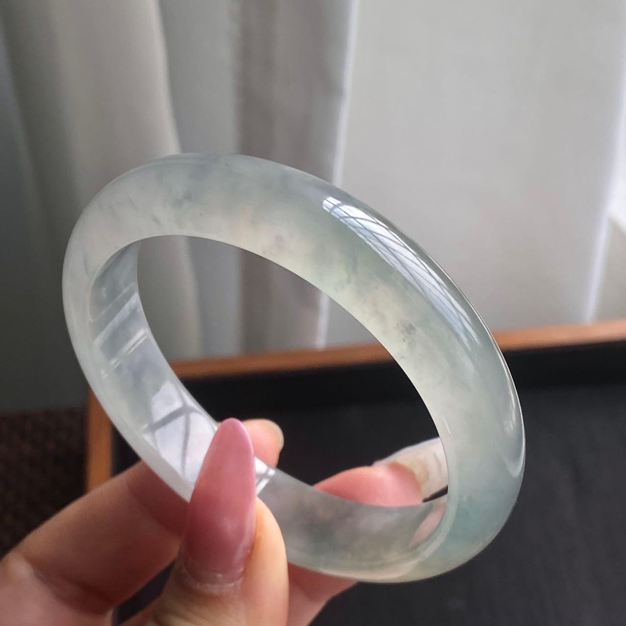 冰种黄加绿正圈手镯（57圈）（yc280787）