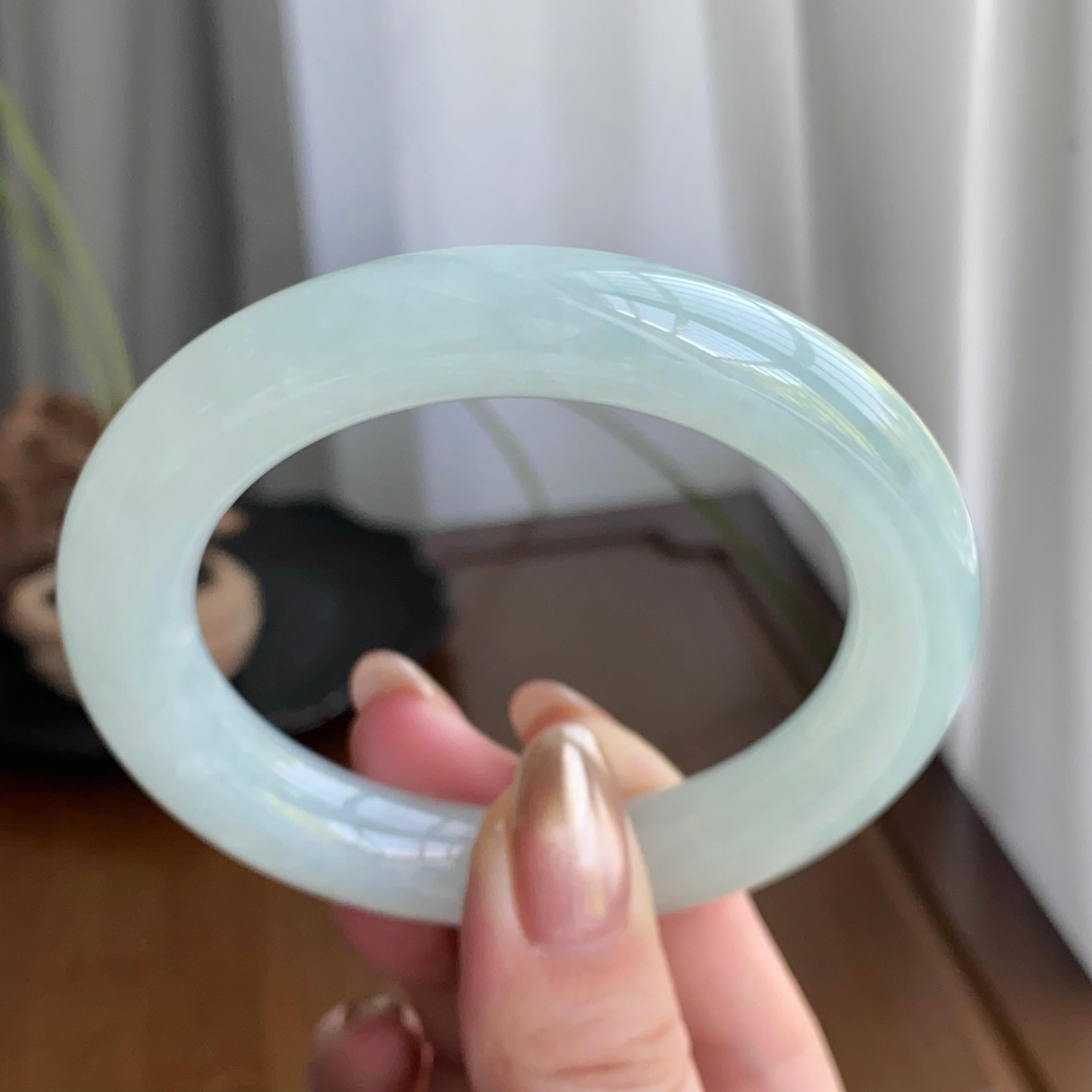 糯冰种晴底圆条手镯（55圈）（yc258185）