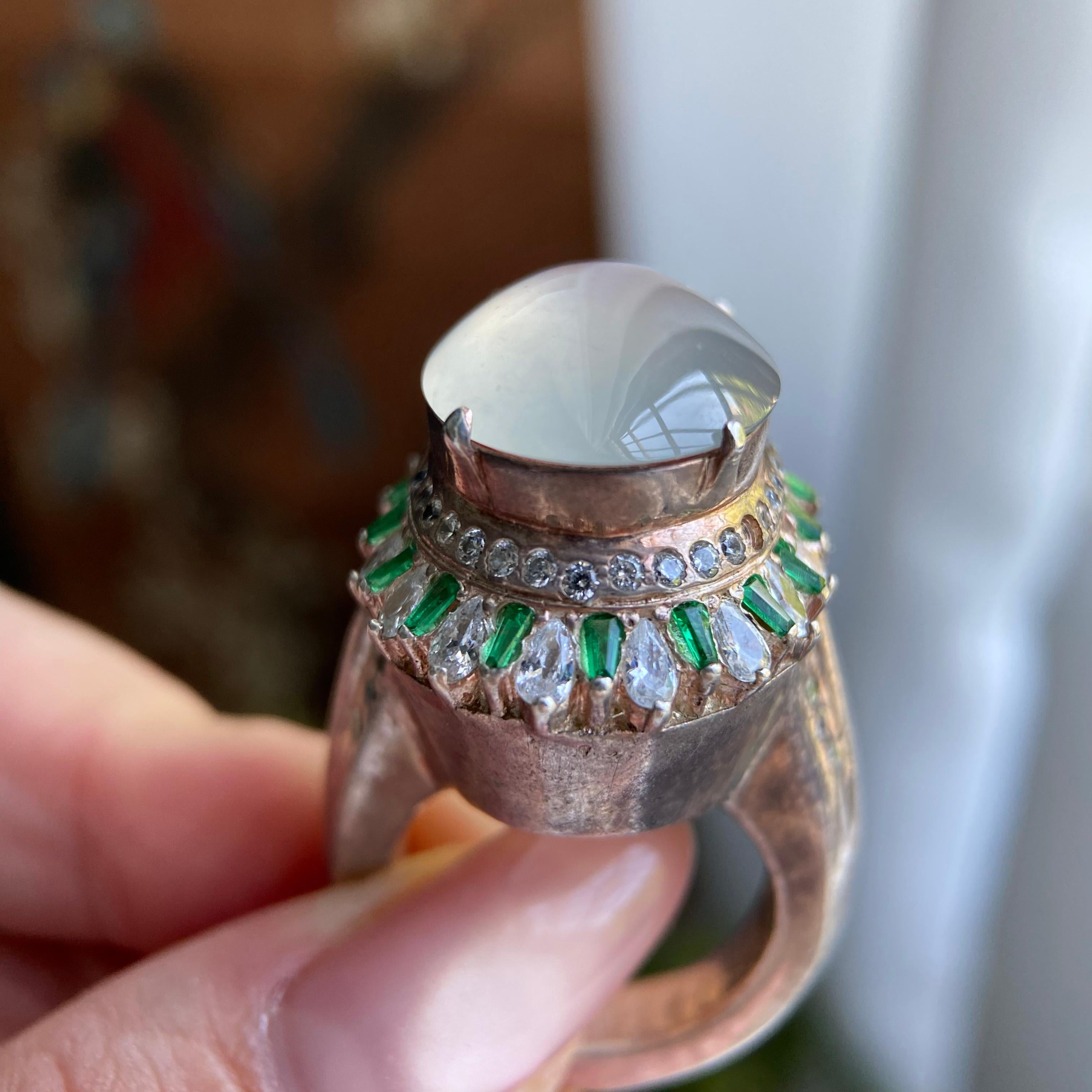 高冰种白月光鸽子蛋戒面裸石（yc234308）