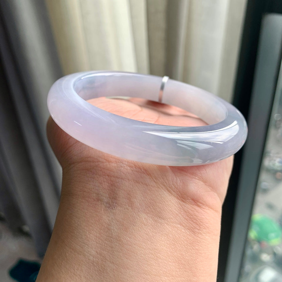 糯冰种紫罗兰平安镯（62.4mm）（yc097111）