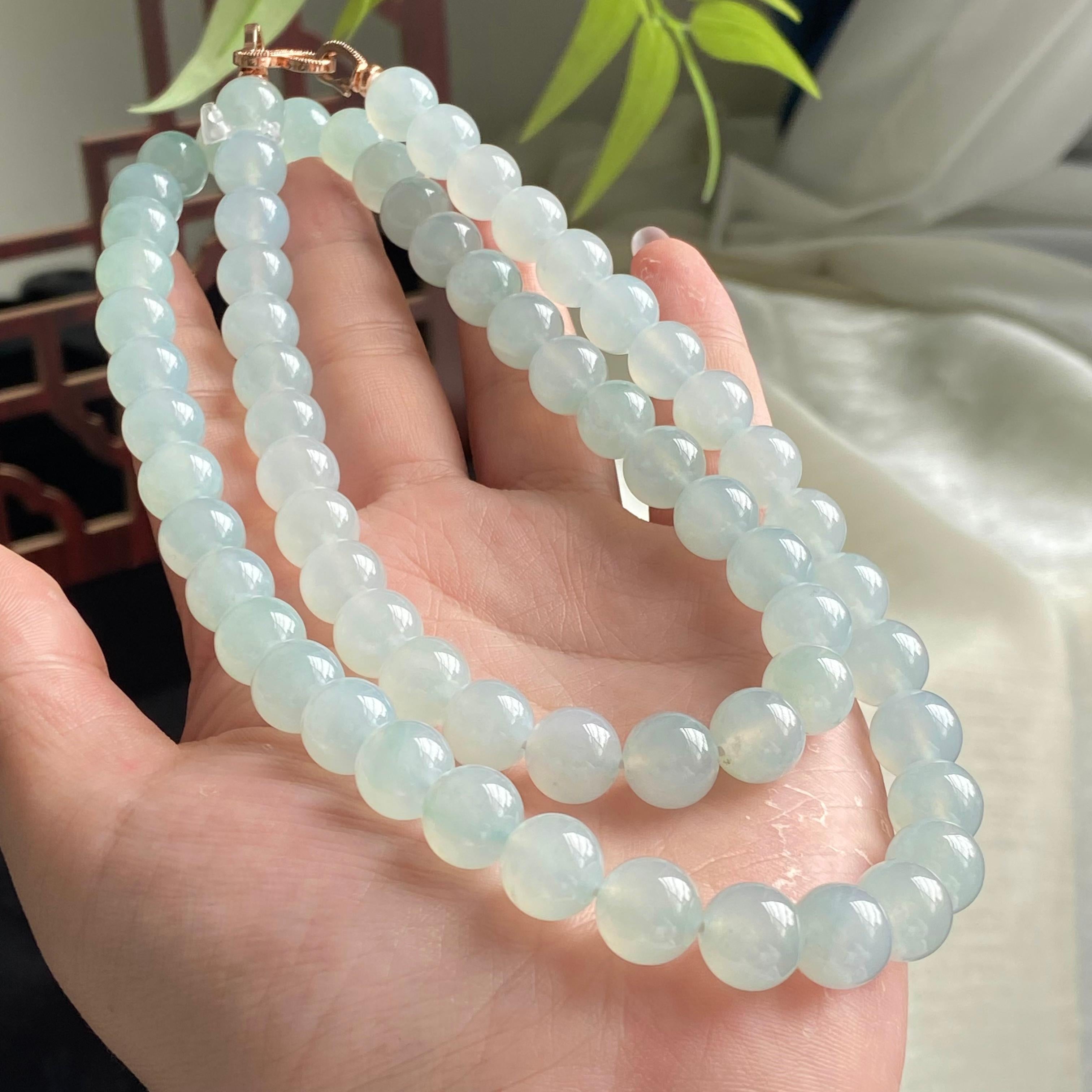 冰种晴底珠链（66颗）（yc196841）