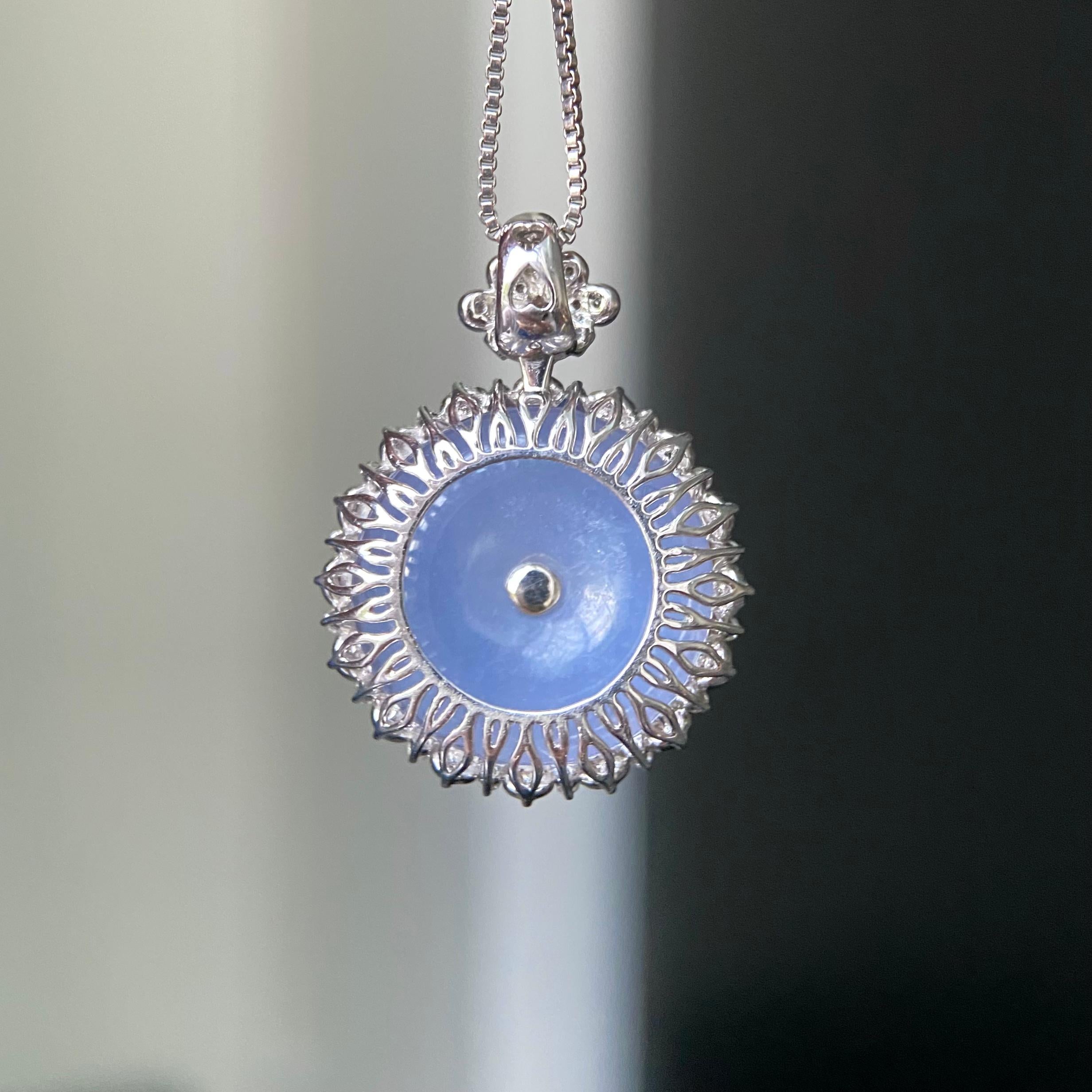 18k金钻镶冰种紫罗兰平安扣吊坠（yc219266）