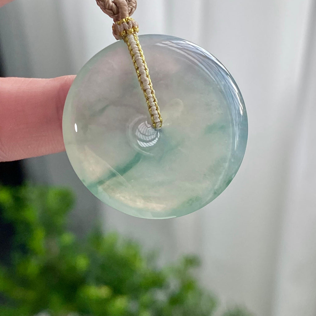 冰种飘花平安扣吊坠（yc200180）