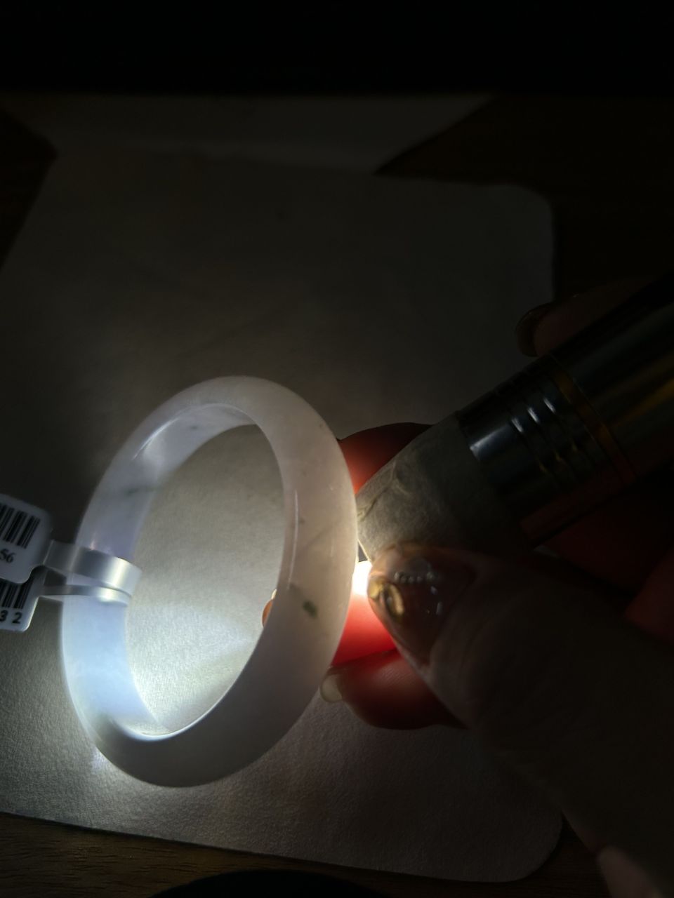 细糯种紫罗兰飘花平安镯（54.4mm）（yc079272）