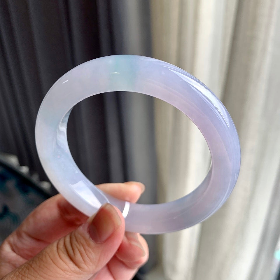 糯冰种紫罗兰平安镯（62.4mm）（yc097111）