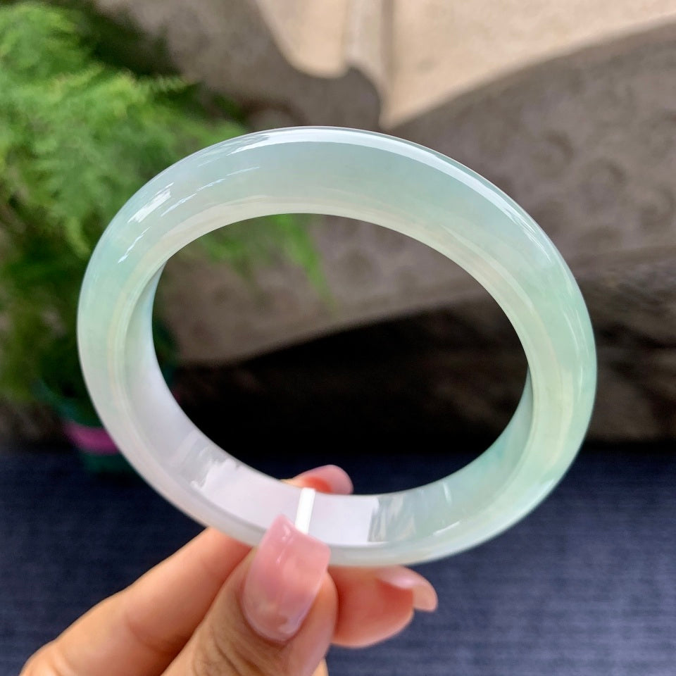 糯冰种淡晴底平安镯（58mm）（yc097372）