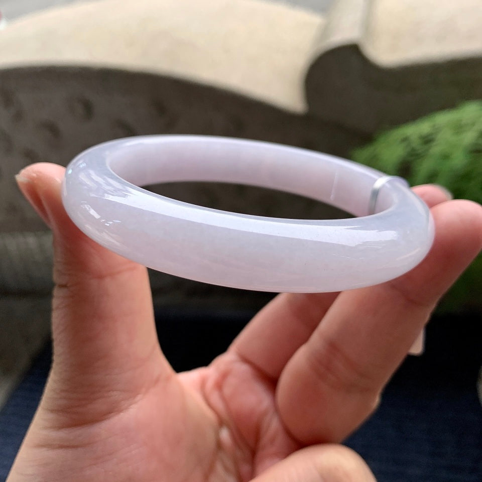 细糯种淡紫罗兰平安镯（60.8mm）（yc093439）
