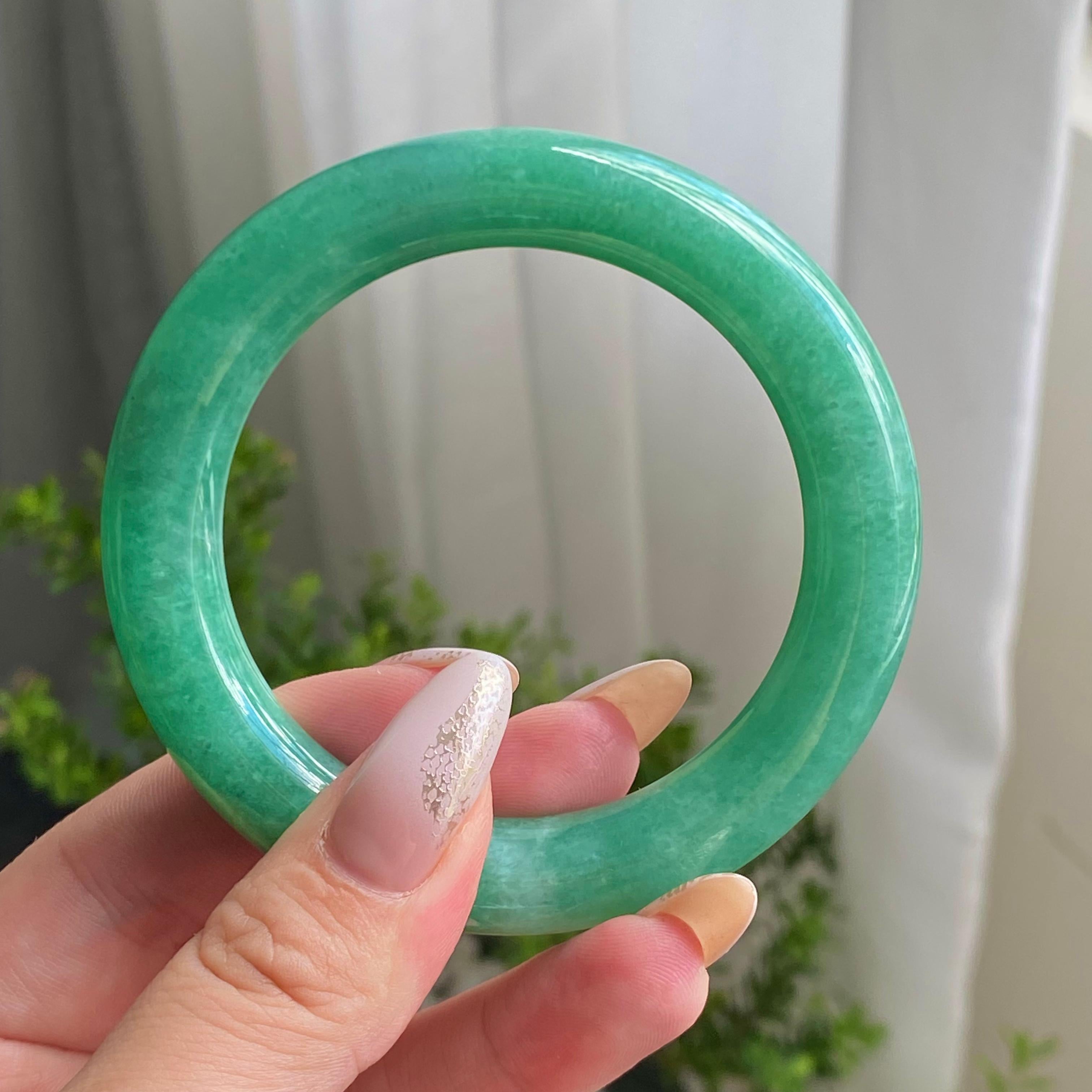 细糯种满绿圆条手镯（54圈）（yc206606）