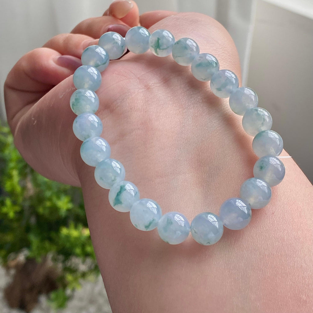 冰种飘花单圈手串（22颗）（yc201859）