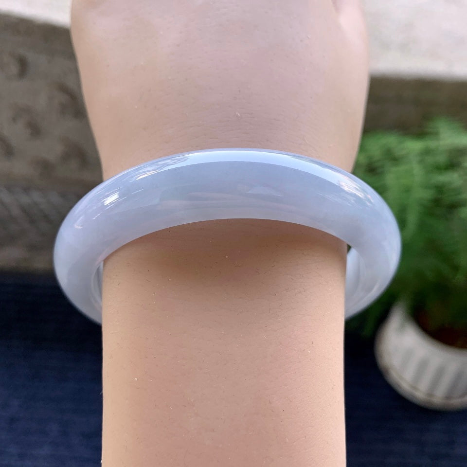 糯冰种紫罗兰平安镯（58.5mm）（yc079968）