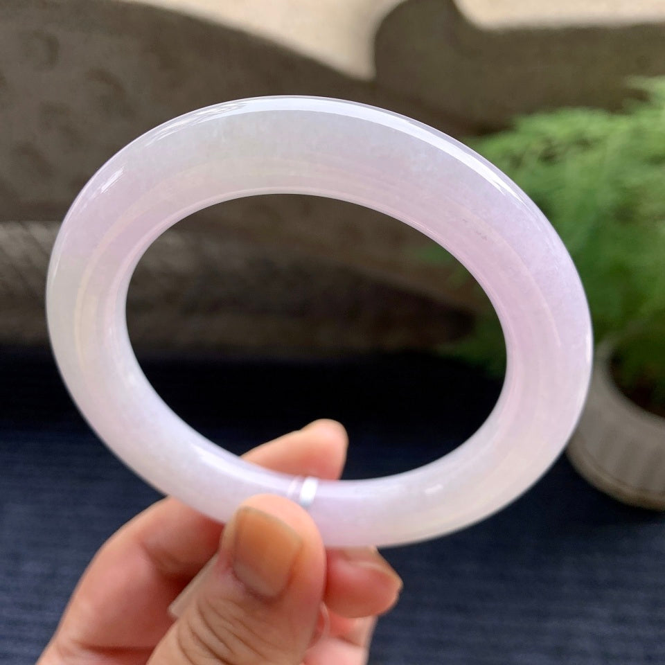 细糯种淡紫罗兰圆条手镯（57.6mm）（yc107656）