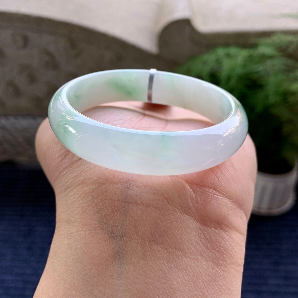 糯种飘花贵妃手镯（53mm）（yc079630）