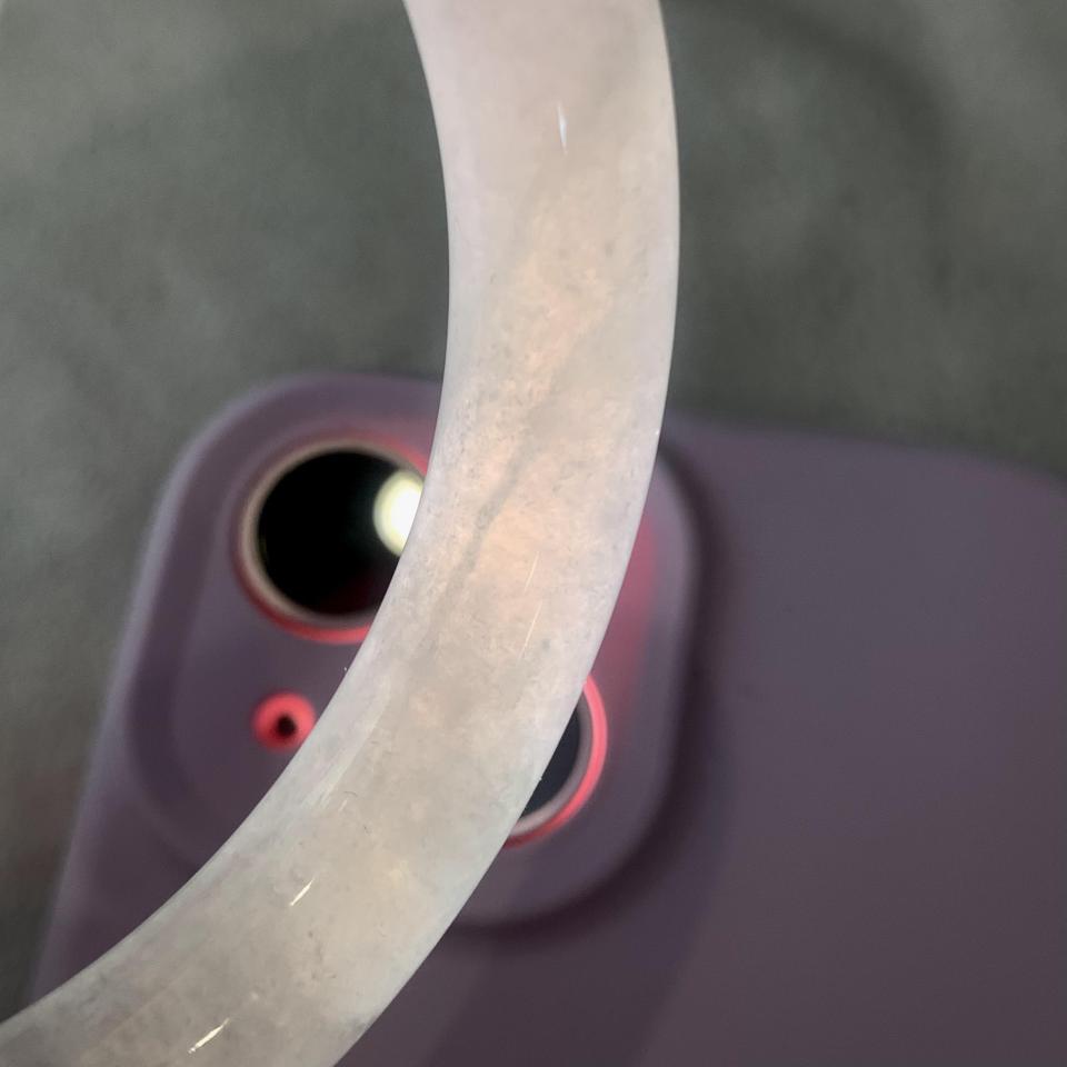 糯冰种飘花圆条手镯（60.7mm）（yc097025）