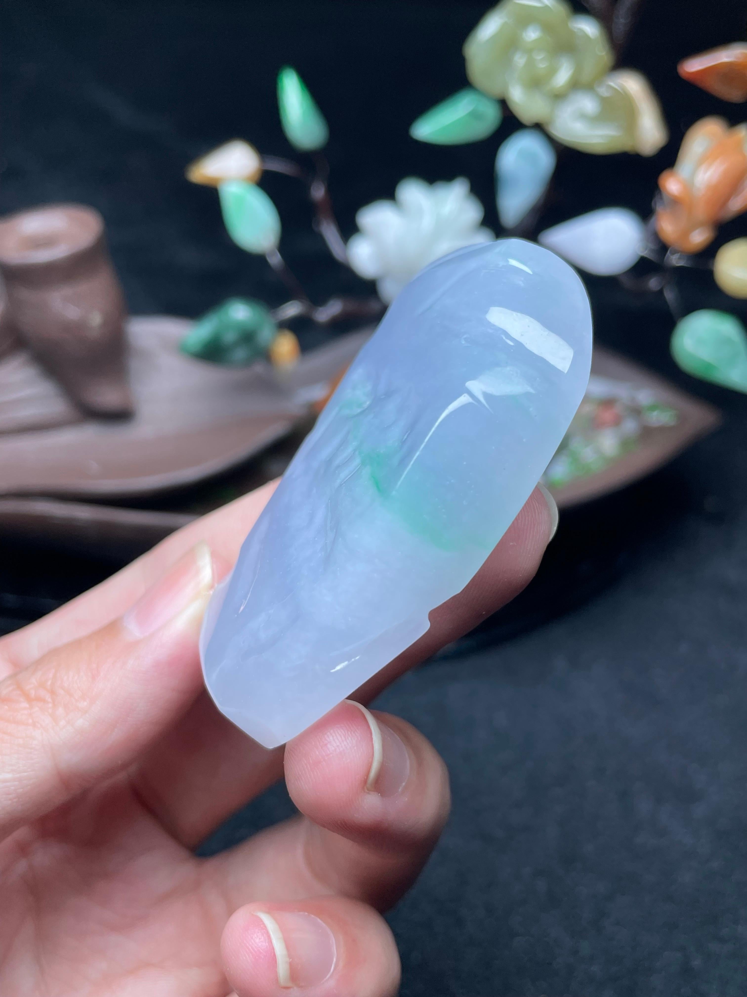 冰底紫飘绿牌子料（yc530053）