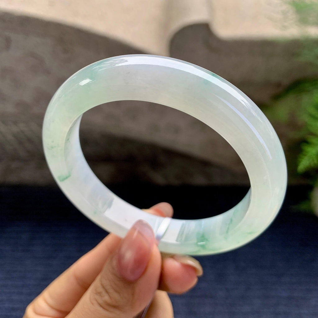 糯冰种飘花平安镯（56.1mm）（yc280871）