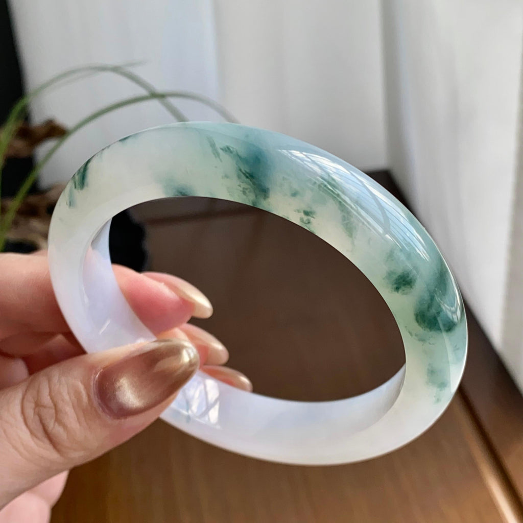 糯冰种飘花平安镯（59圈）（yc258946）