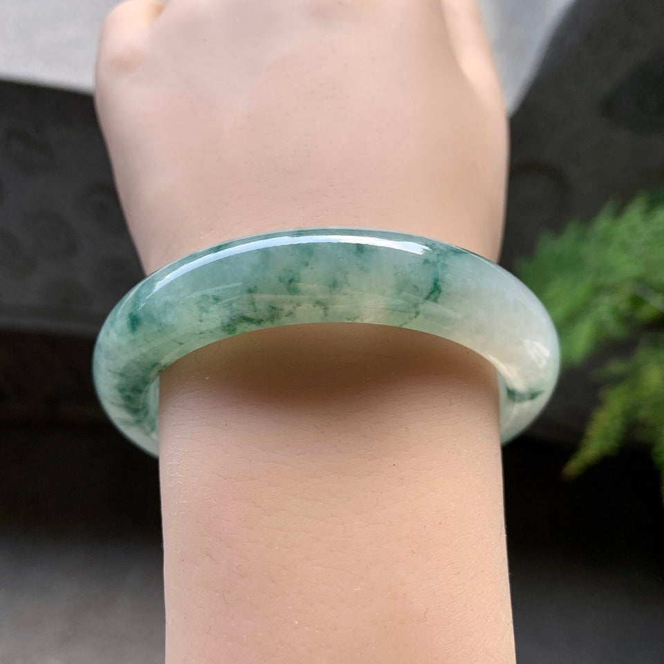 细糯种飘花平安镯（55.7mm）（yc098971）