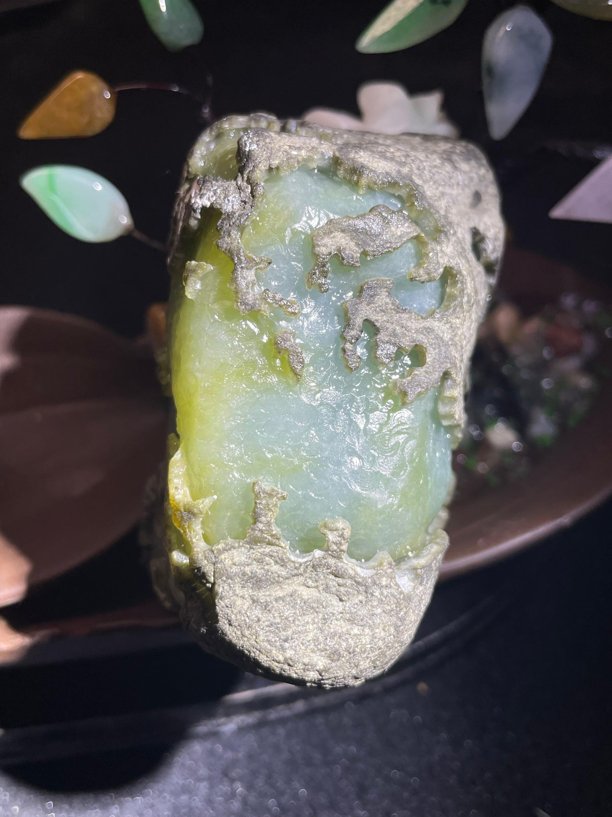 莫西沙开窗冰底飘黄牌子料（yc703087）