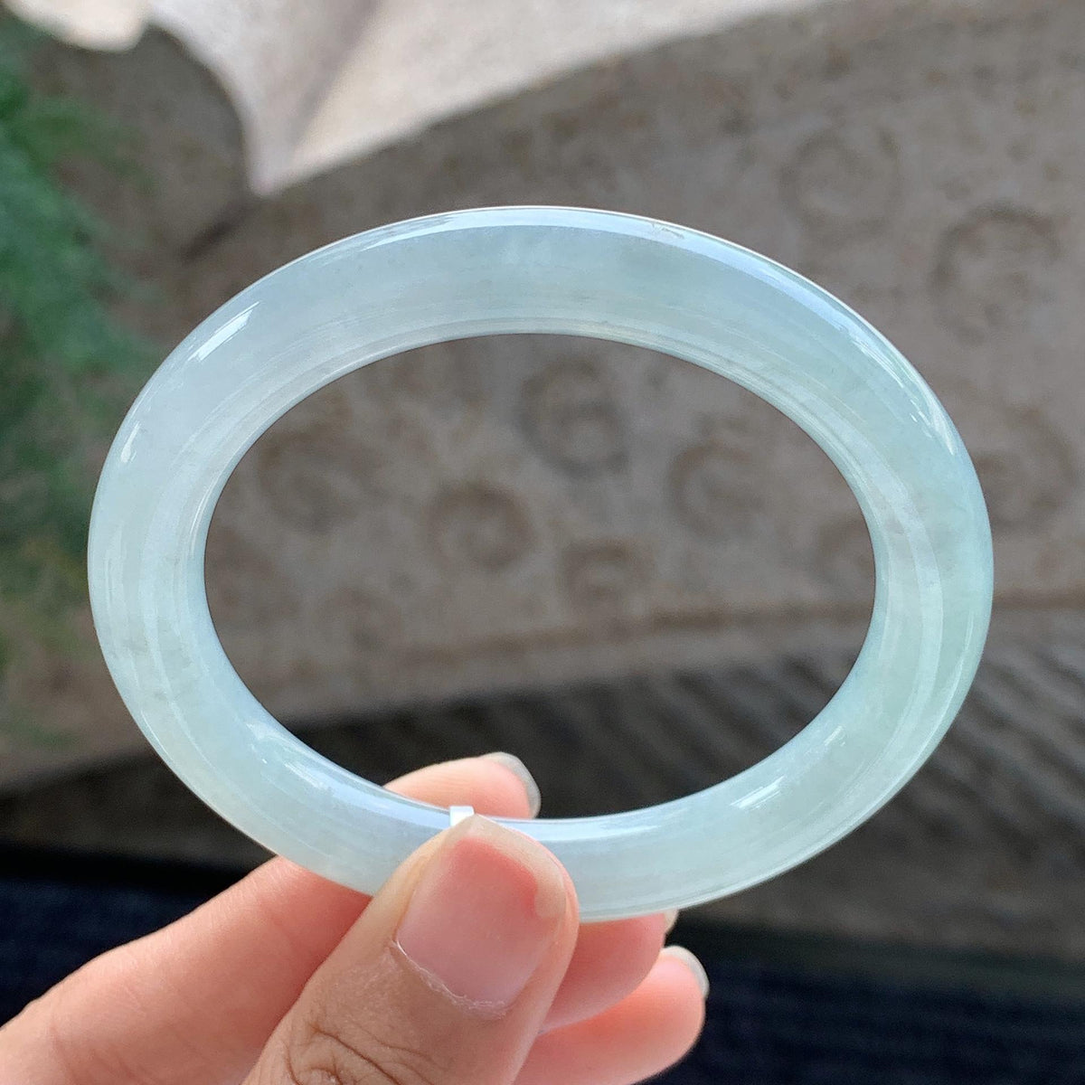 细糯种 晴底圆条手镯 52.3圈 天然缅甸A货翡翠（yc699574）