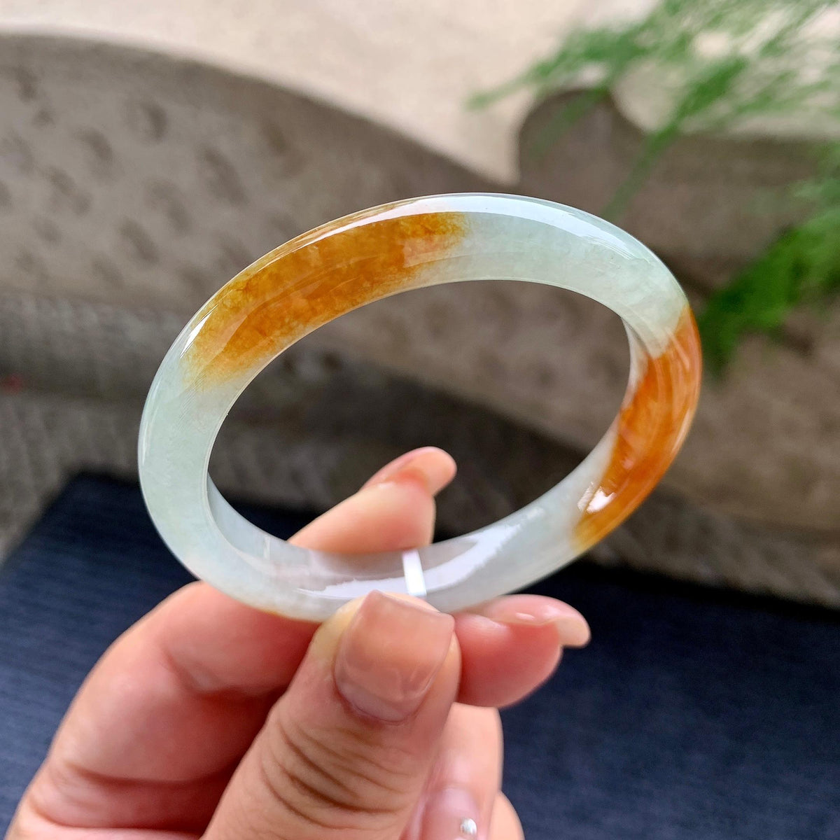 小圈口 糯冰种淡晴底红翡贵妃手镯 50.5圈口 天然缅甸A货翡翠（yc699670）