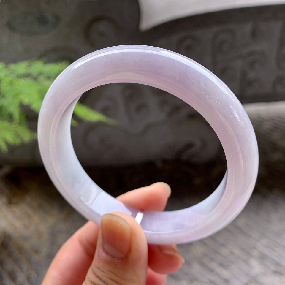 糯种淡粉底平安镯（57.5mm）（yc017433）