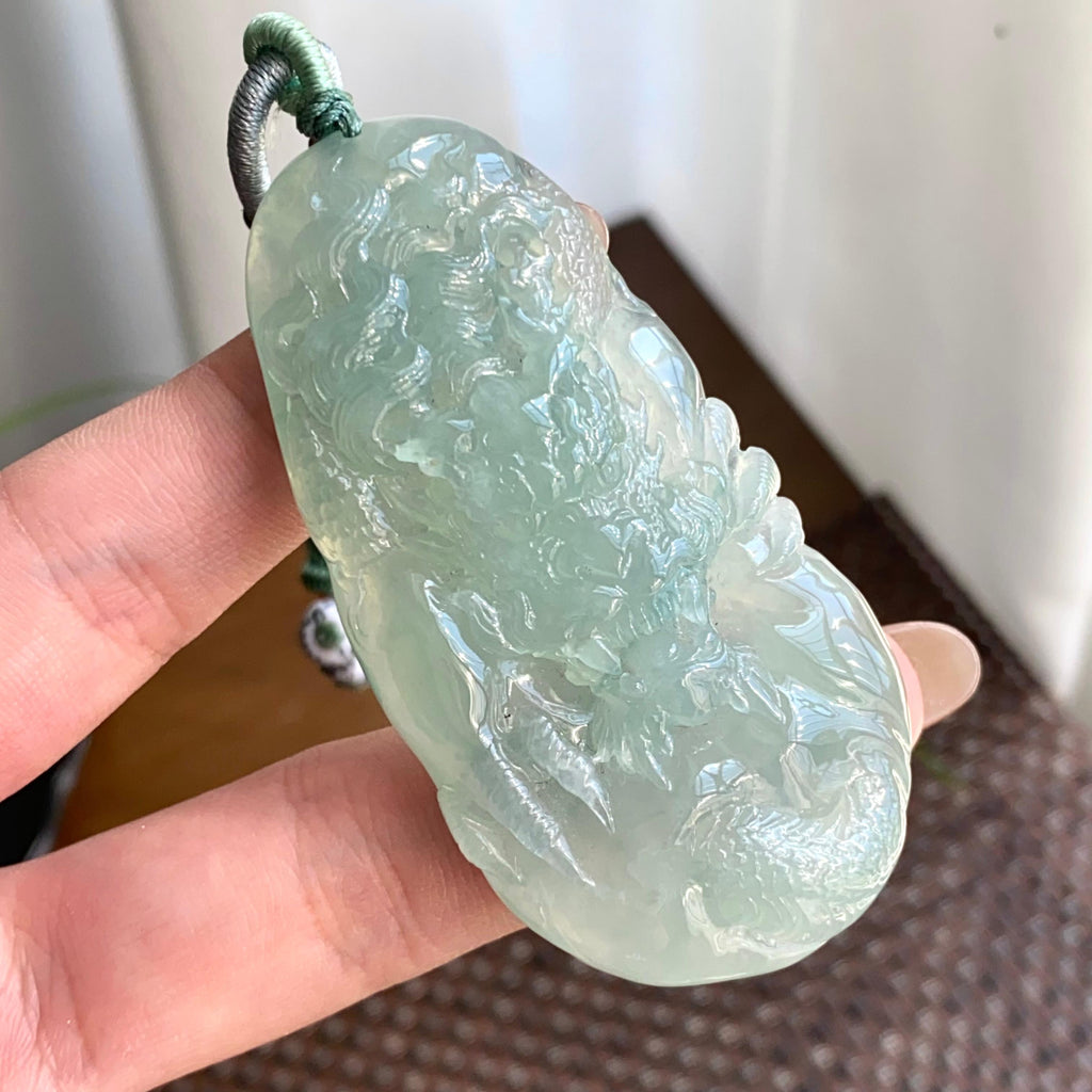 冰种晴底龙牌吊坠（yc265659）