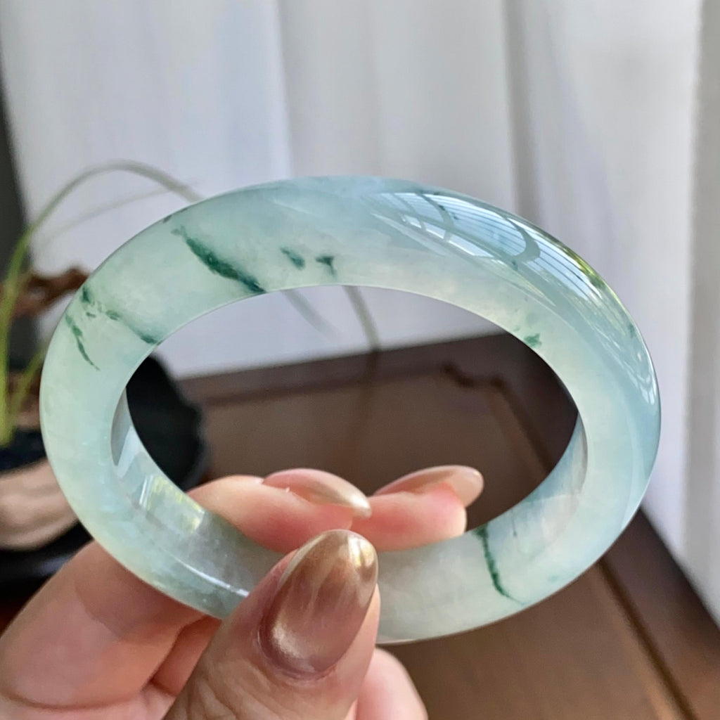 冰种飘花平安镯（54圈）（yc259123）