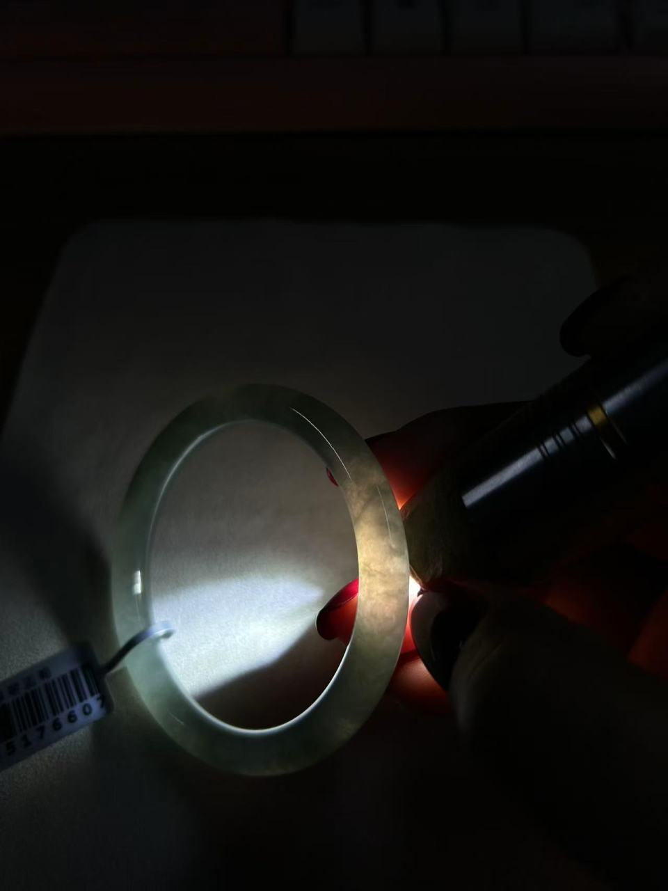 糯冰种晴底飘花圆条手镯（53.2mm）（yc101284）