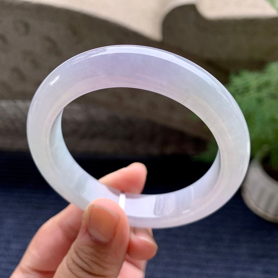 细糯种淡紫罗兰平安镯（57mm）（yc107697）