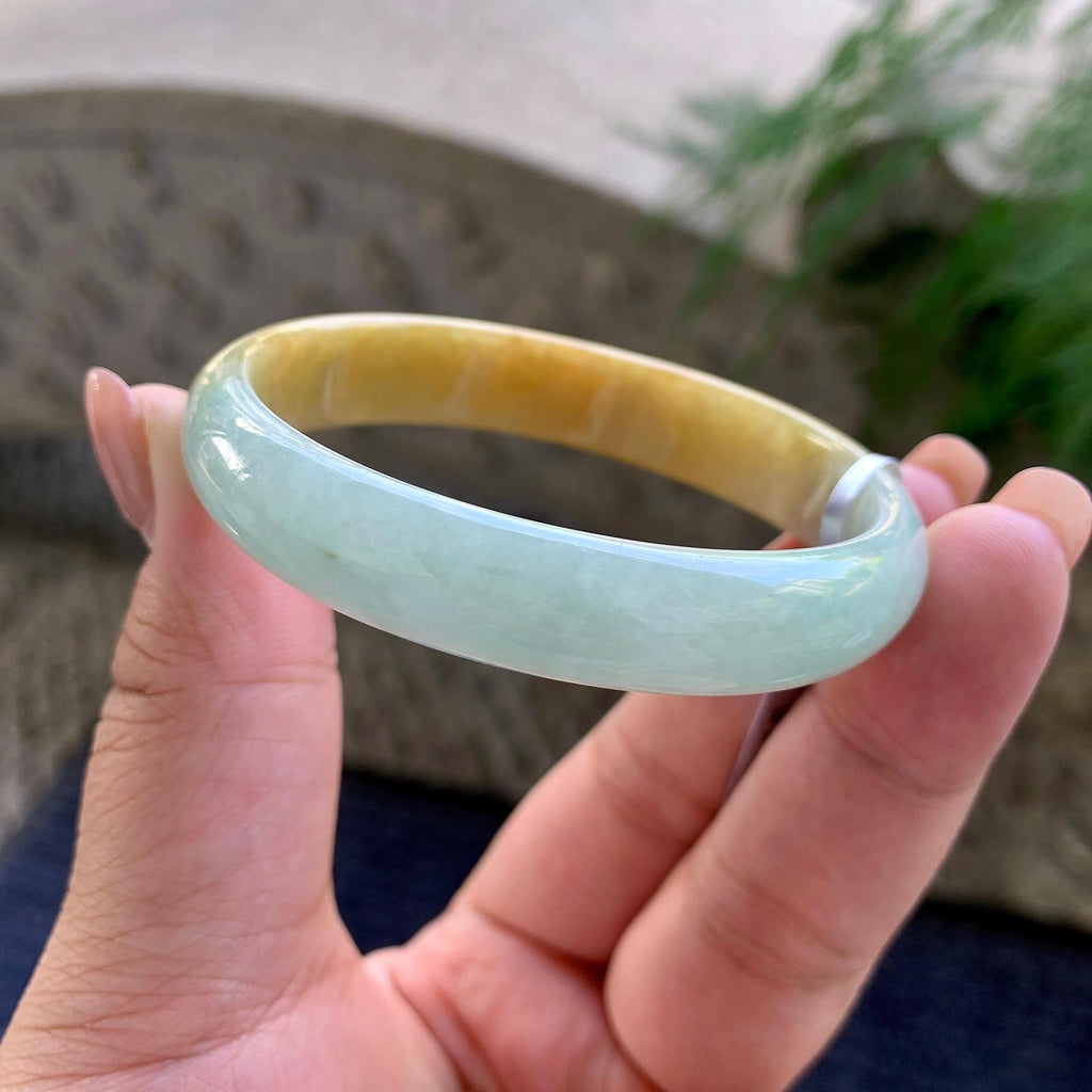 糯种黄翡贵妃手镯 56圈口 （yc507070）