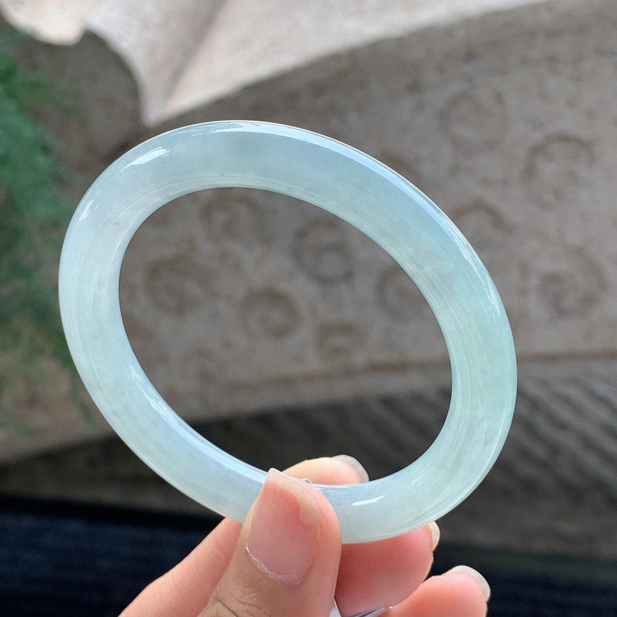 细糯种 晴底圆条手镯 52.3圈 天然缅甸A货翡翠（yc699574）