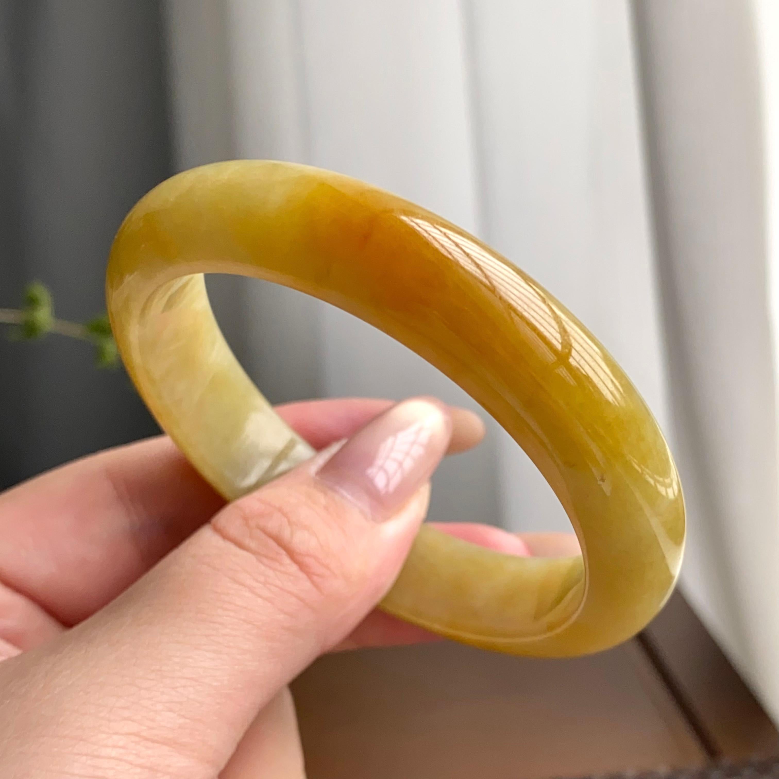 细糯种黄翡平安镯（53圈）（yc247637）