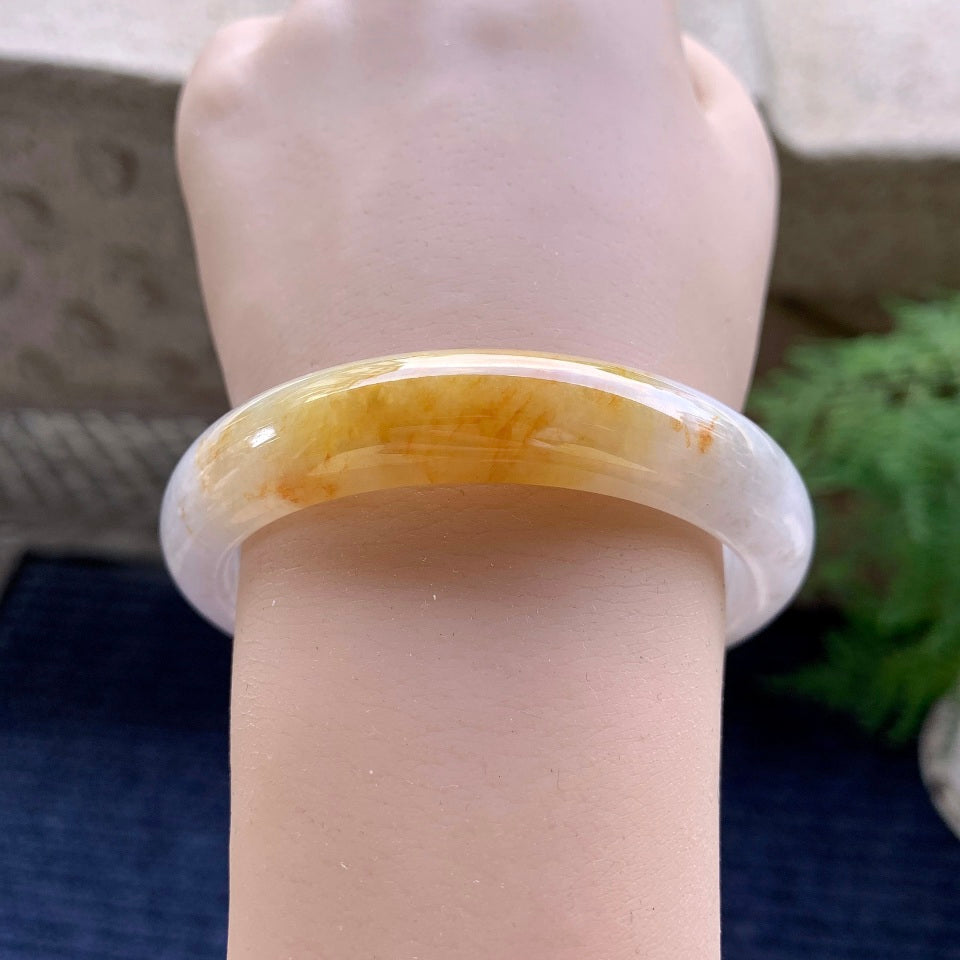 糯种黄翡平安镯（57.2mm）（yc116150）
