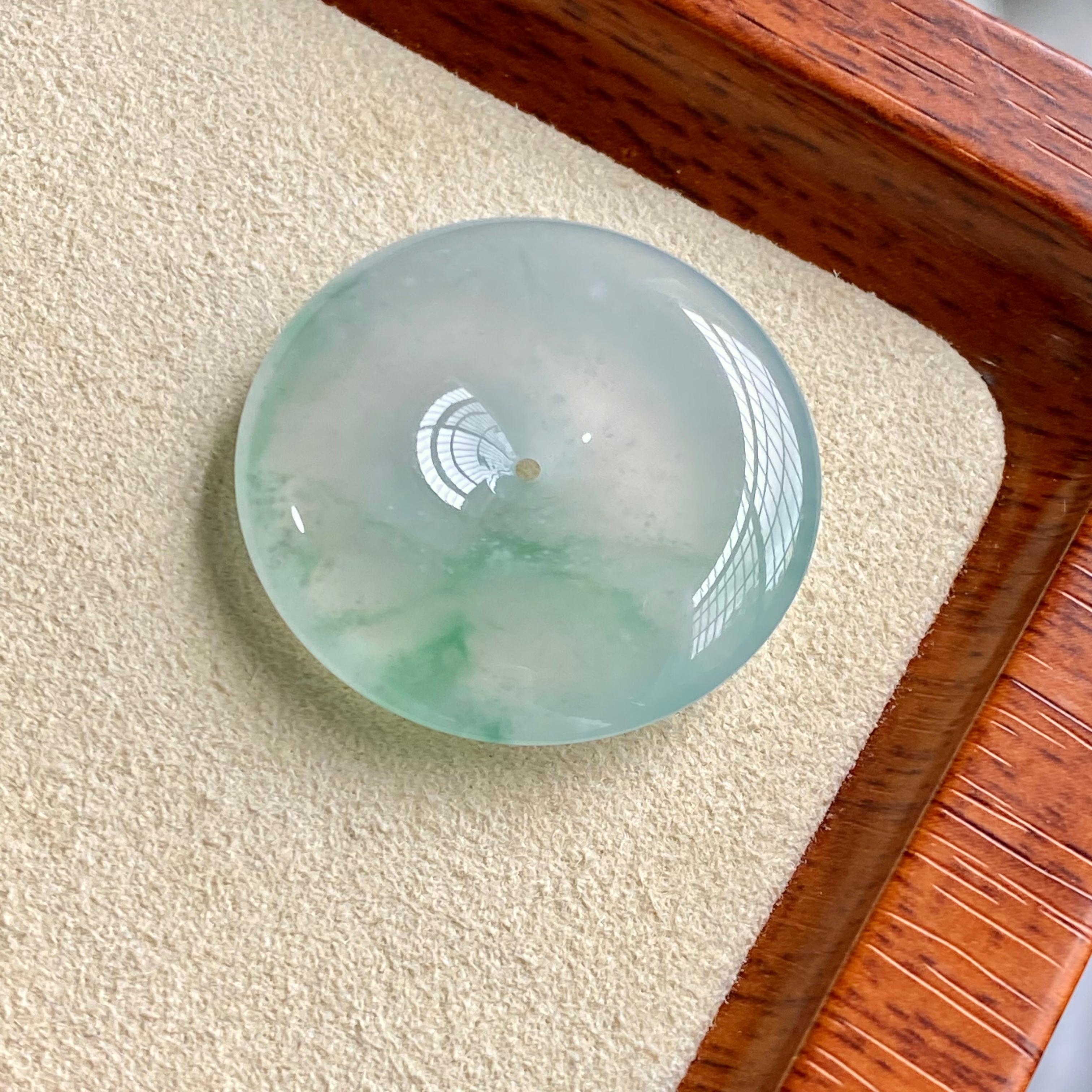 冰种飘金丝阳绿平安扣吊坠（yc196848）