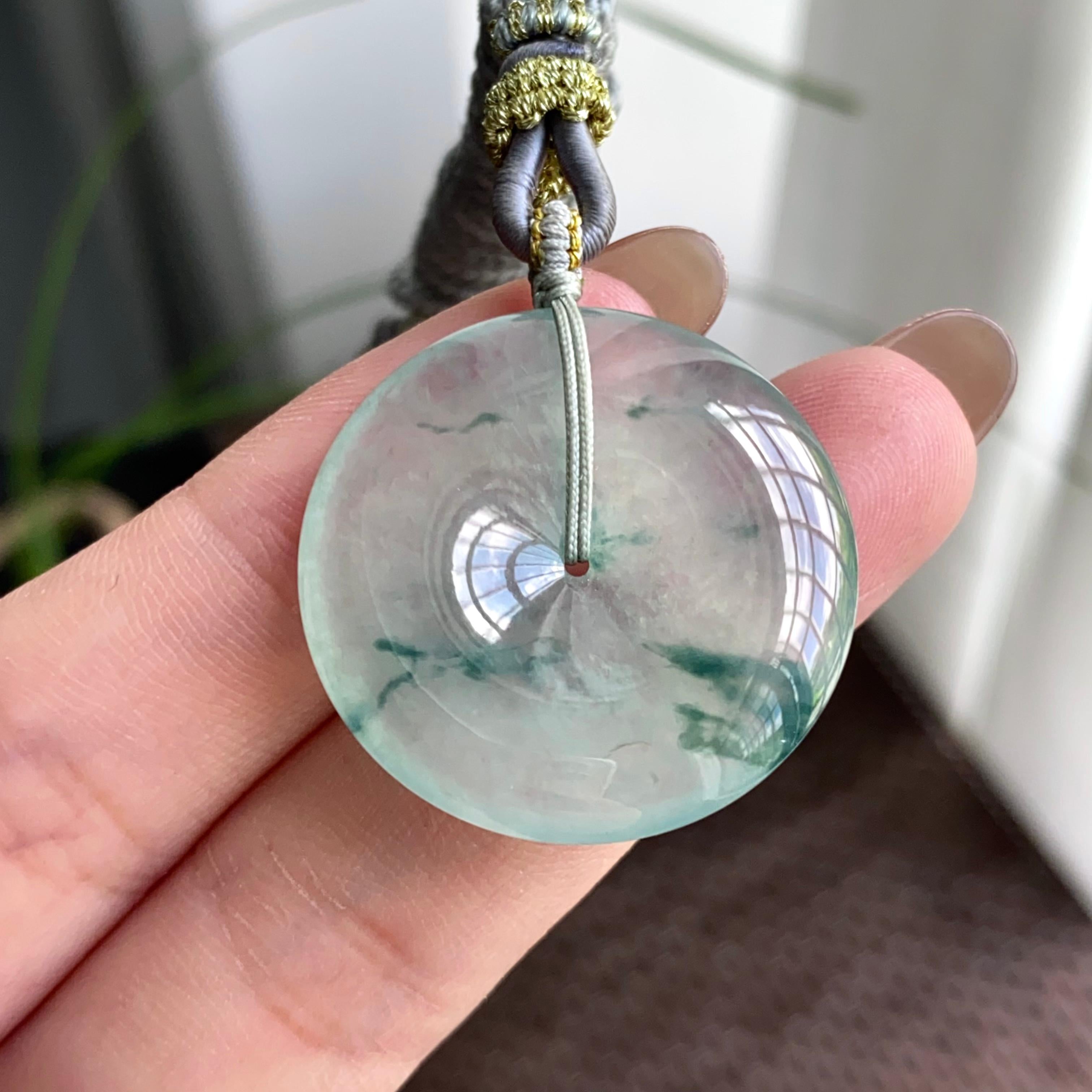 冰种飘花平安扣吊坠（yc263854）