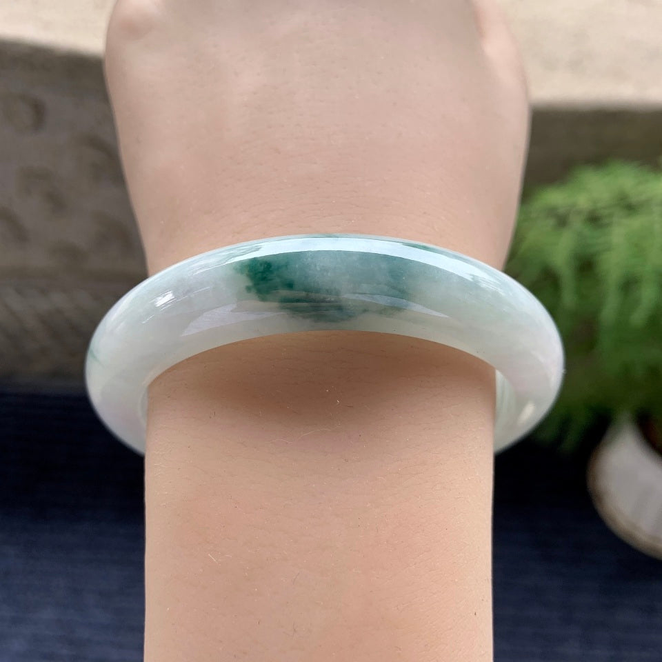 细糯种飘花平安镯（56mm）（yc088778）